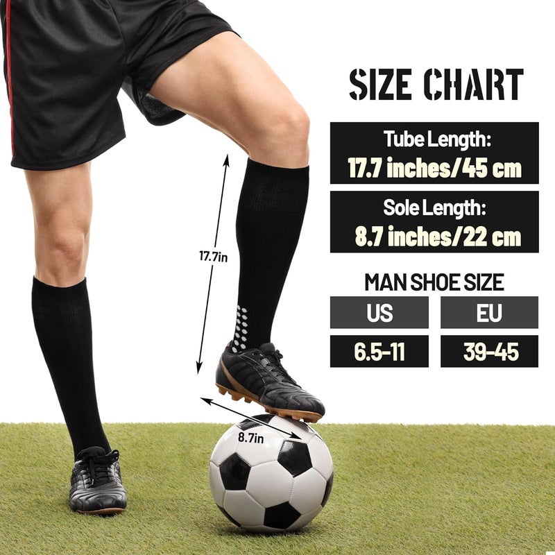 Ultrafun 2/4 Pairs Grip Soccer Socks Non Slip Knee High Compression Soccer Football Socks - Image 2